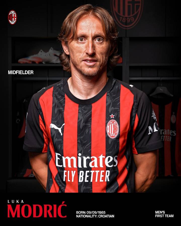 官方公告！ 39歲的莫德里克（Modric）穿著14號(hào)球衣加入AC Milan 成為自由球員